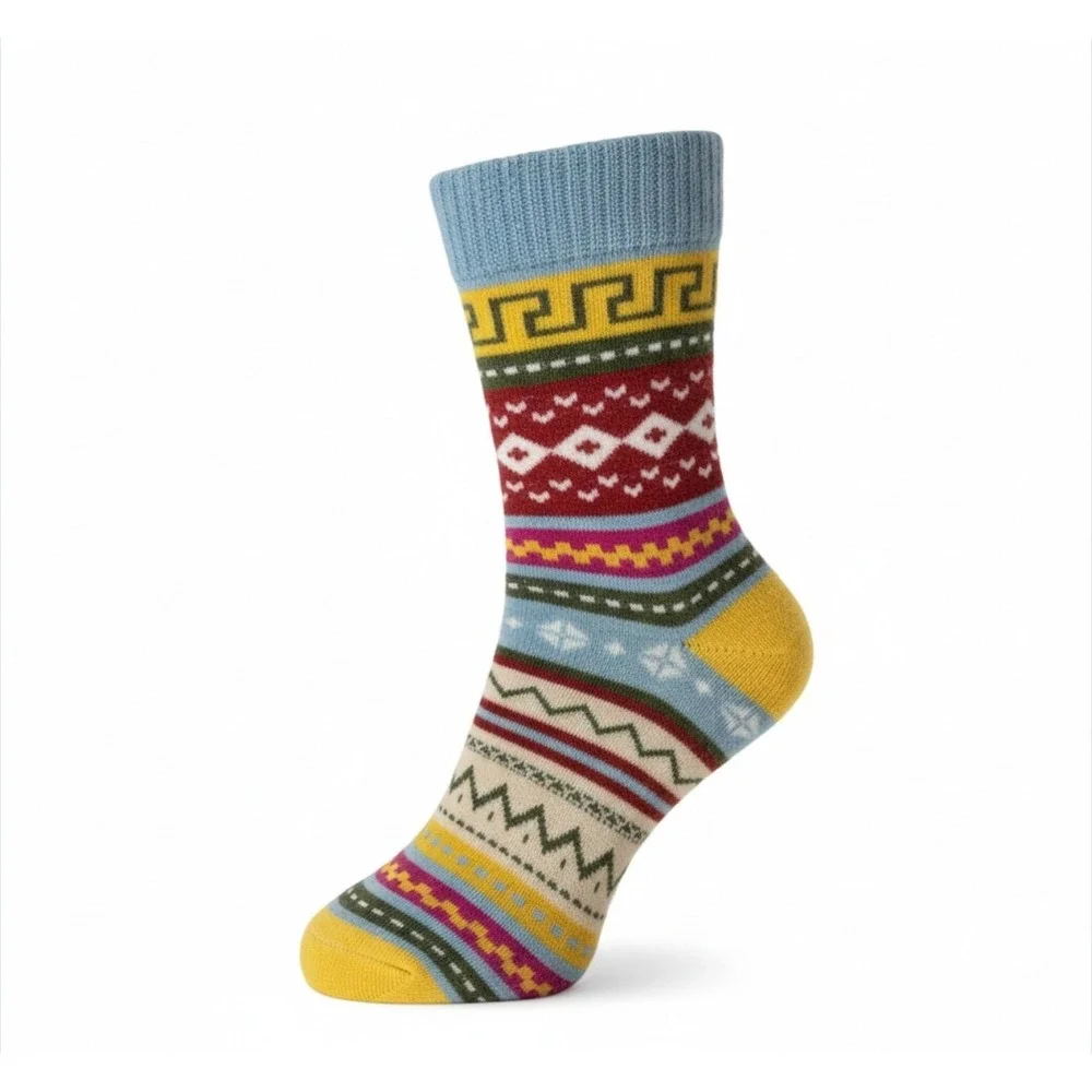 Fashion Novelty‎ Geometric Socks One Size Colorful Cozy Bright 5 PACK NEW